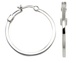 Boucles d'Oreilles Créoles Tube Carré 28mm – Elle Argent 925