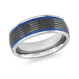 Bague Tungstène Bords Biseautés – Alliance Homme Malo