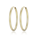 Boucles d'Oreilles Anneaux Dormeuses 30mm Plaqué Or – Reign Argent 925