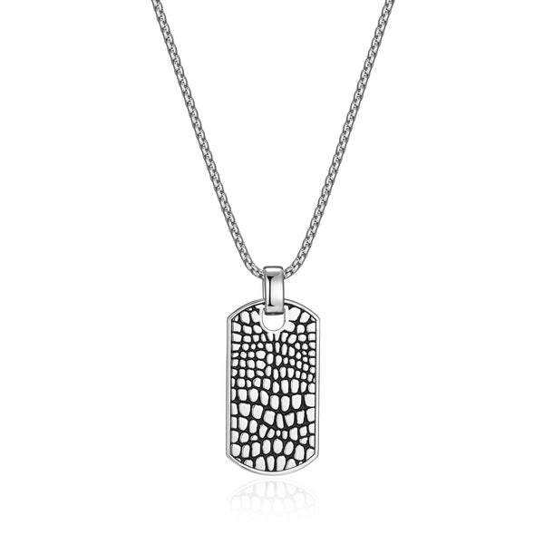 Collier Ethos pendentif dog tag reptile argent 925