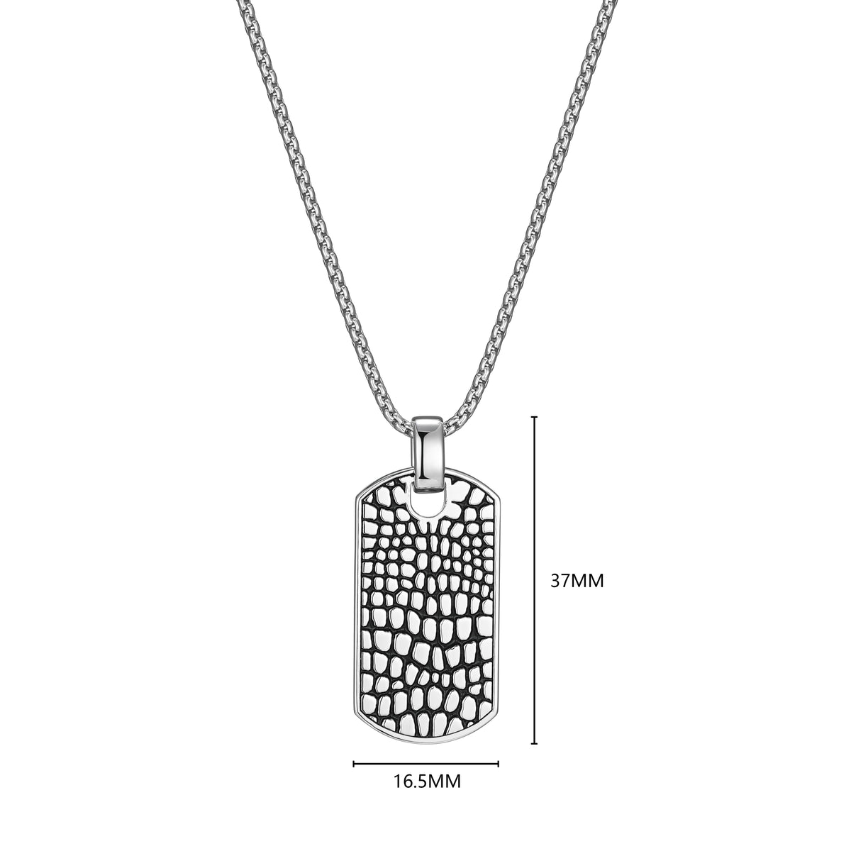 Collier Ethos pendentif dog tag reptile argent 925 — vue 4