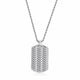Collier dog tag chevron Ethos argent 925, chaîne corde 24 po