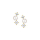 Boucles d'Oreilles Clous Courbés Perle et Zircon – Reign Argent 925
