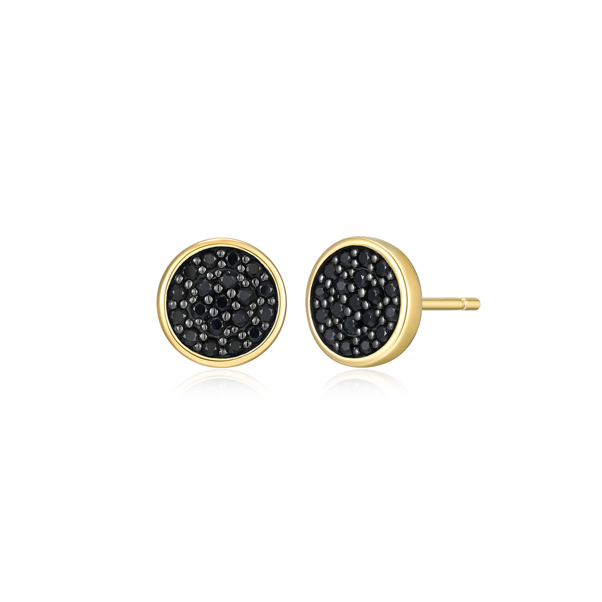 Clous d’oreilles Ethos saphir noir, argent 925 bicolore