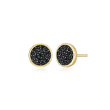 Clous d’oreilles Ethos saphir noir, argent 925 bicolore