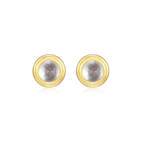 Boucles d'Oreilles Clous Étoile du Nord Zircone – Reign Argent Plaqué Or