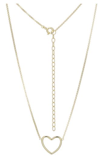 Collier Pendentif Cœur Ouvert Plaqué Or – Reign Argent 925