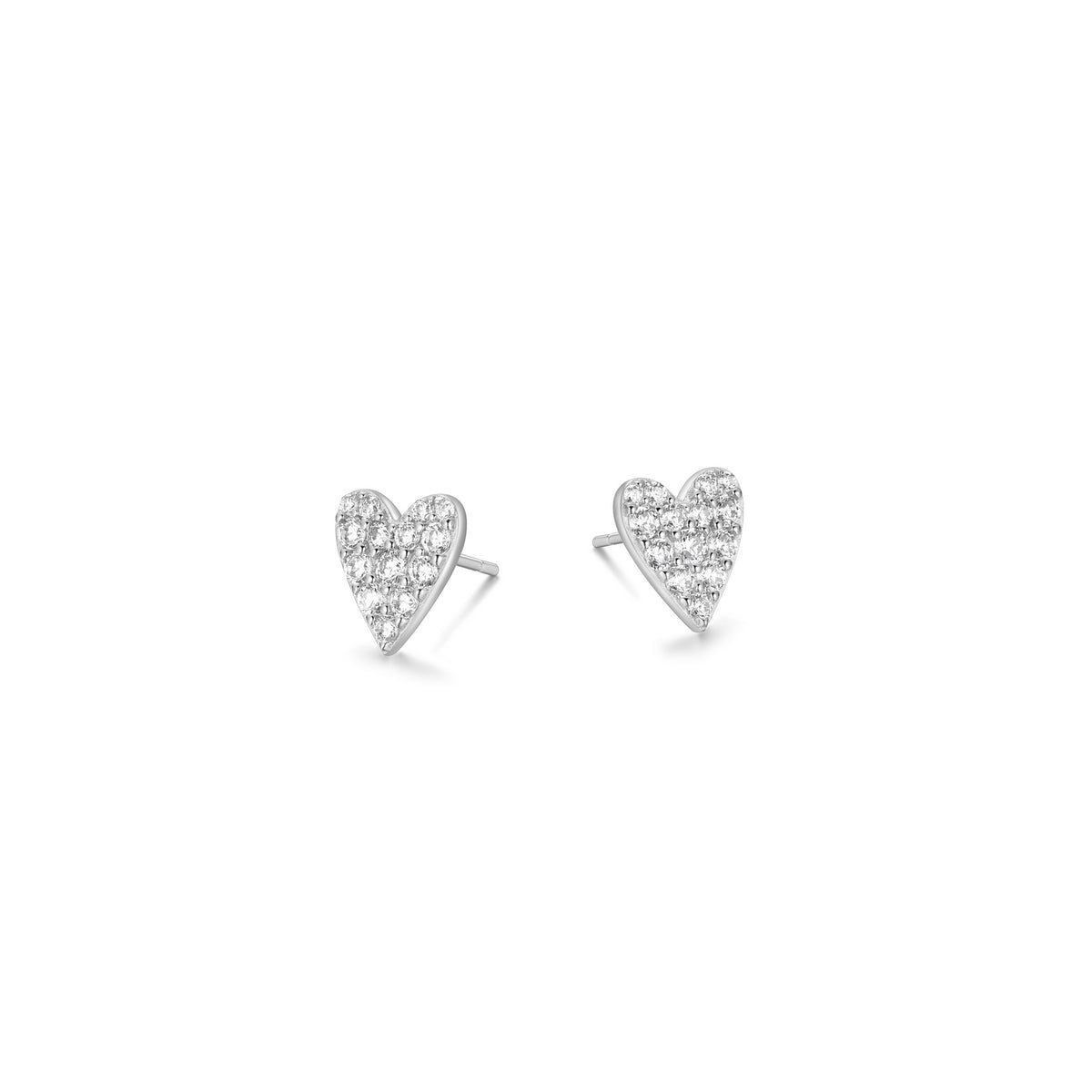 Boucles d'Oreilles Clous Cœur Zircon – Reign Argent 925