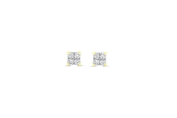 Boucles d'oreilles carrées or jaune 14K zircone cubique pour enfant – Bijouterie Diplomate