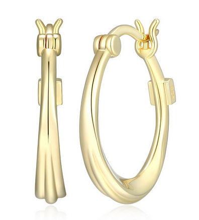 Boucles d'Oreilles Huggies Plaqué Or – Elle Argent 925