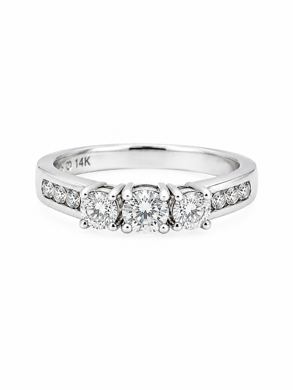 Bague Or Blanc 14K Diamant 0,60ct