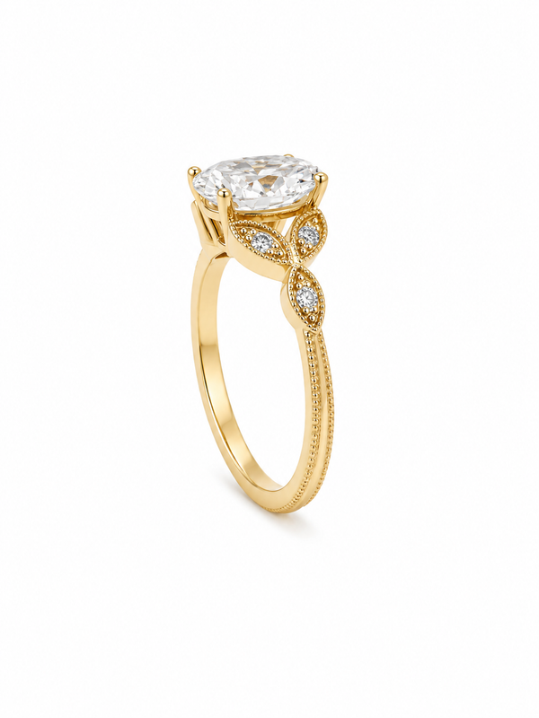 Bague Solitaire Or Blanc 14K Diamant Lab 1,29ct