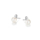 Boucles d'Oreilles Puces Perle et Zircone – Elle Argent 925