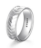 BAGUE CHEVRON ARGENT PLAQUÉ RHODIUM GRANDEUR 10 R4ARZ6A0AQ
