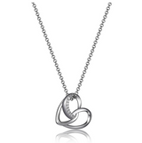 Collier Pendentif Cœur Filigrane Zircon – Elle Argent 925