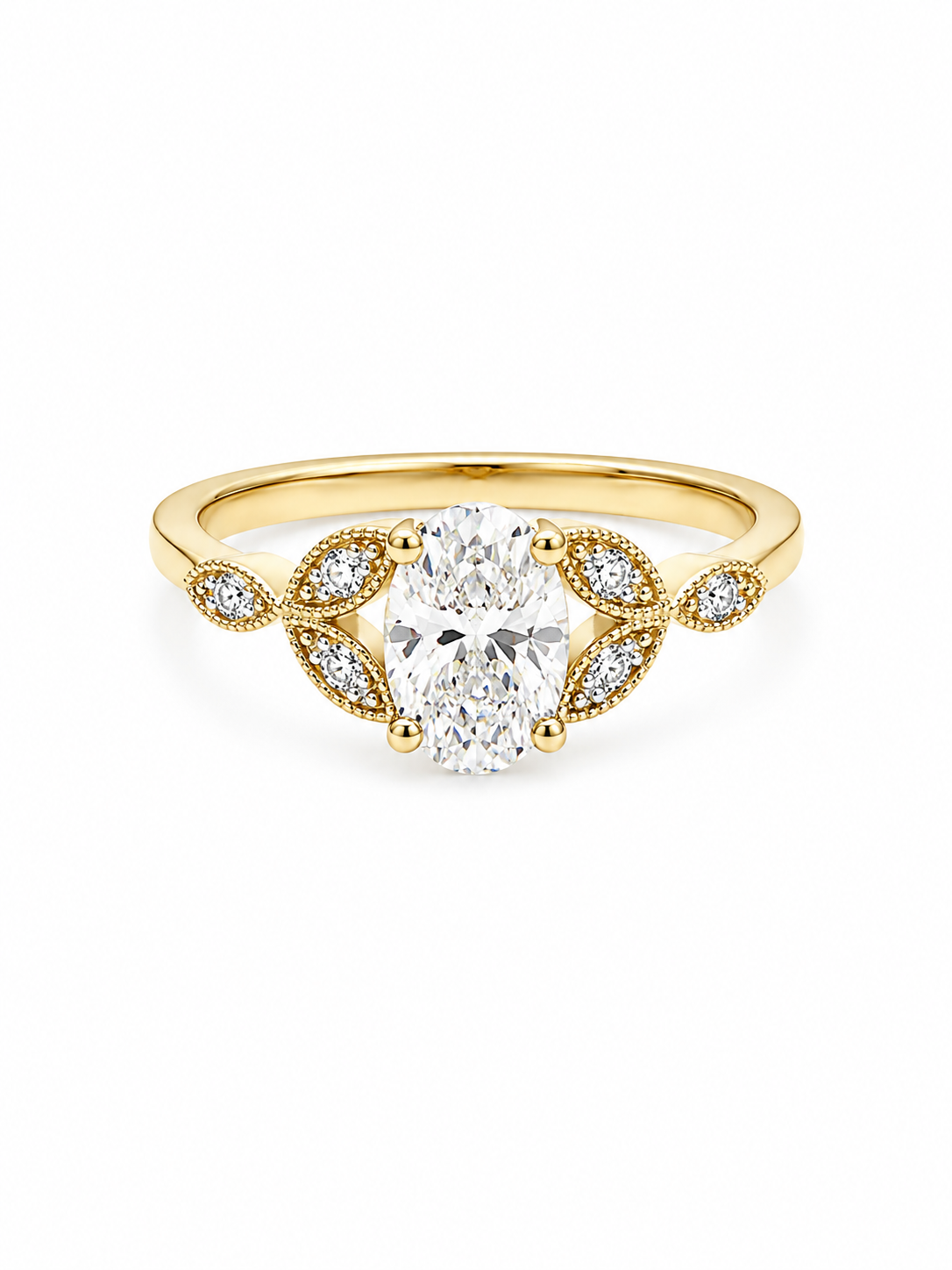 Bague Solitaire Or Blanc 14K Diamant Lab 1,29ct