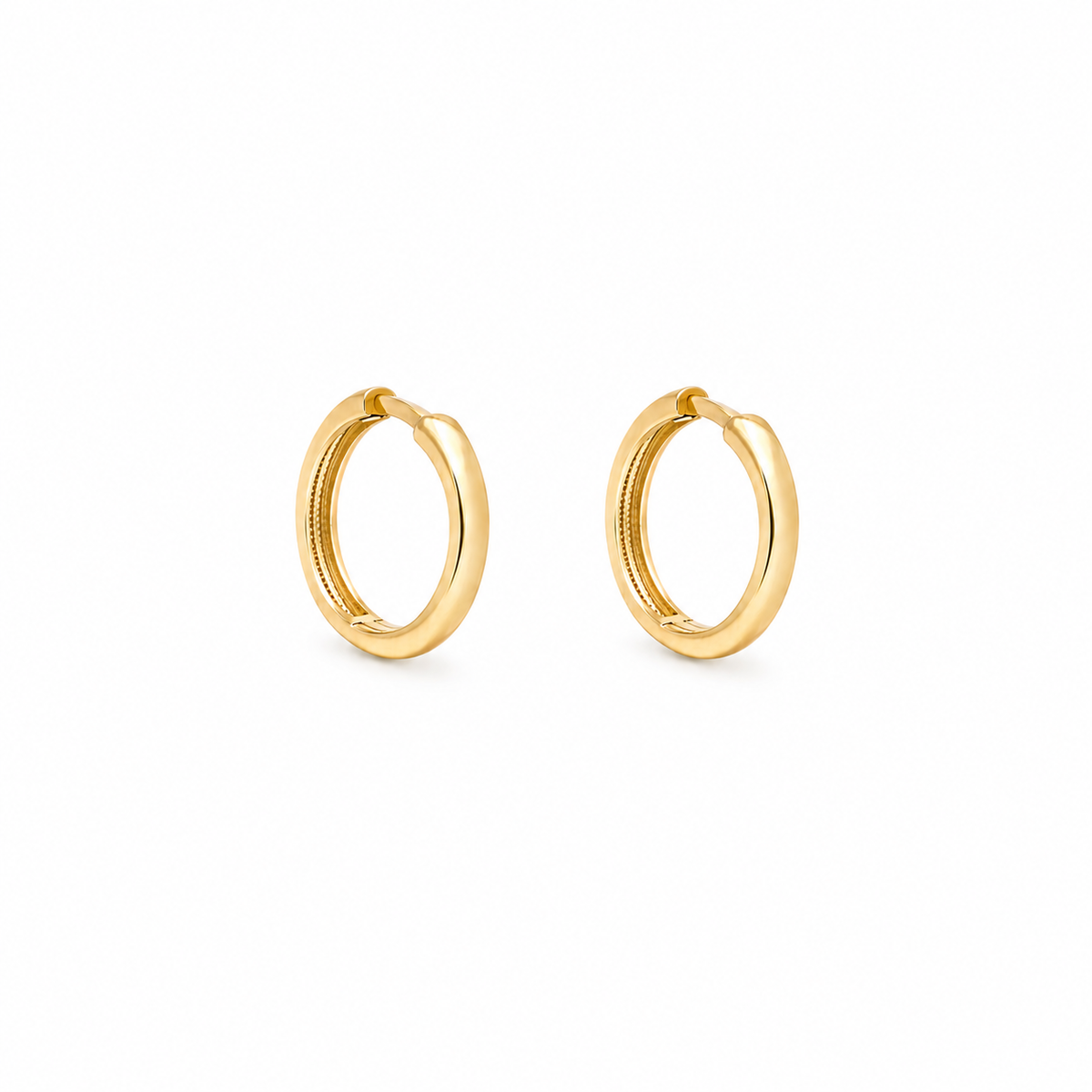 Boucles d'Oreilles Huggies Lisses Or 10K
