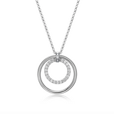 Collier Double Cercle Zircon – Elle Argent 925