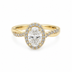 Bague Halo Or Blanc 14K Diamant Lab Ovale 1,22ct