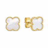 Boucles d'Oreilles Trèfle Or Jaune 10K