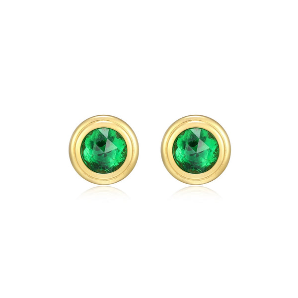 Boucles d'Oreilles Clous Étoile Grenat Vert – Reign Argent 925