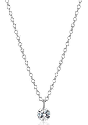 Collier Pendentif Zircon Solitaire – Reign Argent 925