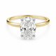 Bague Solitaire Or Blanc 14K Diamant Lab Ovale 3,35ct