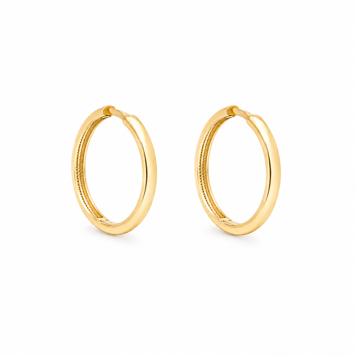 Boucles d'Oreilles Huggies Lisses Or 10K