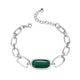 Bracelet Maillons Malachite Coussin – Elle Argent 925