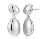Boucles d'Oreilles Pendentif Double Galet – Reign Argent 925