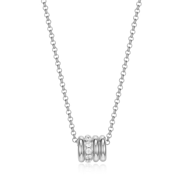 Collier Pendentif Quatre Rangées Zircon – Elle Argent 925