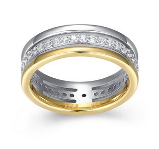 Bague Triple Rang Zircon Deux Tons – Elle Argent 925