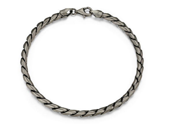 Bracelet Chaîne Cubaine Gun Métal – Ethos Argent 925