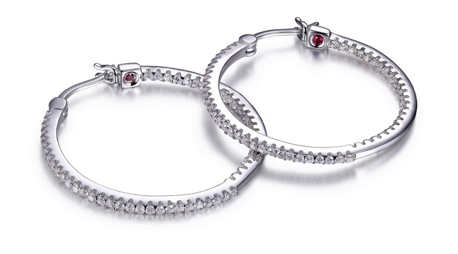 Boucles d'Oreilles Créoles Inside Out Zircon 30mm – Elle Argent 925