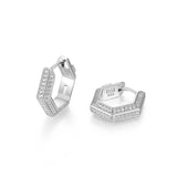 Créoles Hexagonales Zircone – Elle Argent 925