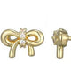 Boucles d'Oreilles Clous Nœud Zircon Plaqué Or – Reign Argent 925