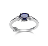 Bague Saphir Synthétique Zircon – Elle Argent 925