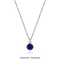 Collier Pendentif Saphir Synthétique et Diamants Labo – Elle Argent 925