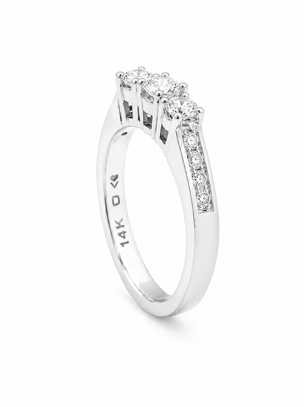 Bague Or Blanc 14K Diamant 0,60ct