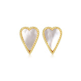 Puces Cœur Nacre – Elle Argent Plaqué Or