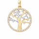 Pendentif Arbre de Vie Or Jaune 10K Zircon