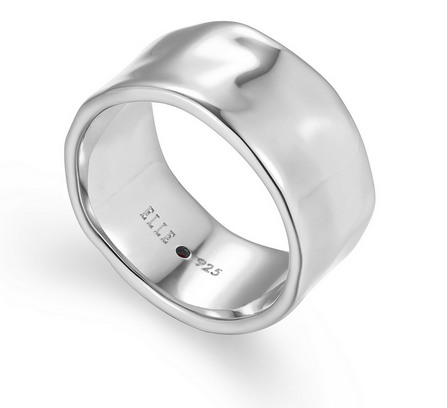 Bague Large Sculptée Cigar Band – Elle Argent 925