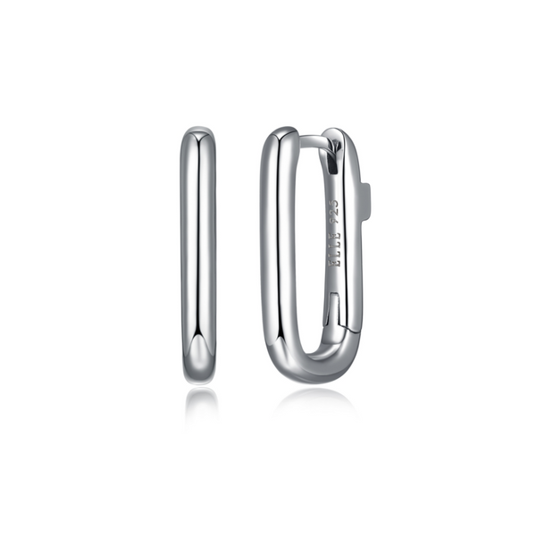 Boucles Rectangulaires Minimalistes – Elle Argent 925