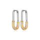 Boucles d'Oreilles Huggies Maillons Bicolores Zircon – Reign Argent 925