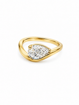 Bague Solitaire Or Blanc 14K Diamant Lab Poire 1,18ct