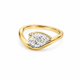 Bague Solitaire Or Blanc 14K Diamant Lab Poire 1,18ct
