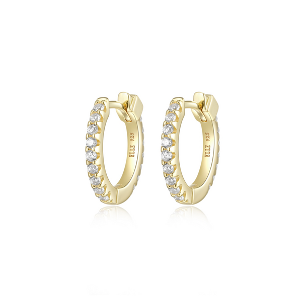 Créoles Fines Zircon – Elle Argent 925 Plaqué Or