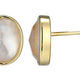 Boucles d'Oreilles Ovales Nacre et Cristal Plaqué Or – Reign Argent 925