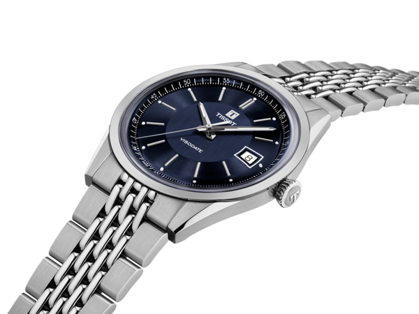 Montre Tissot Visodate 39 mm homme cadran bleu – T157.407.11.041.00