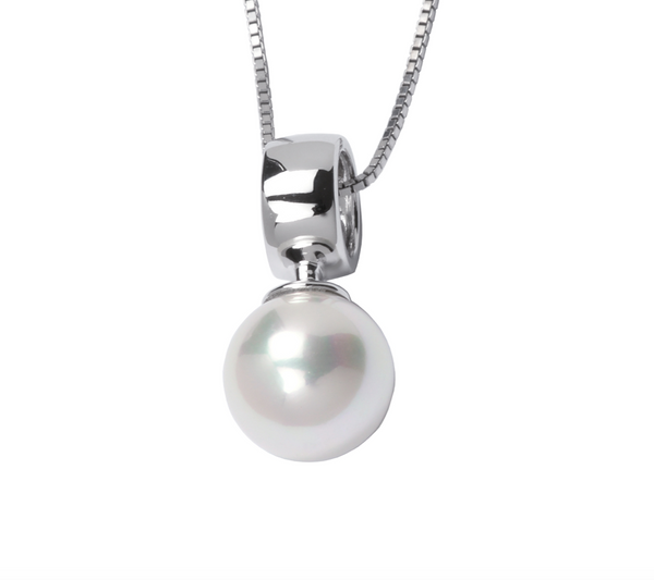 Collier Pendentif Perle Coquille 10mm – Elle Argent 925